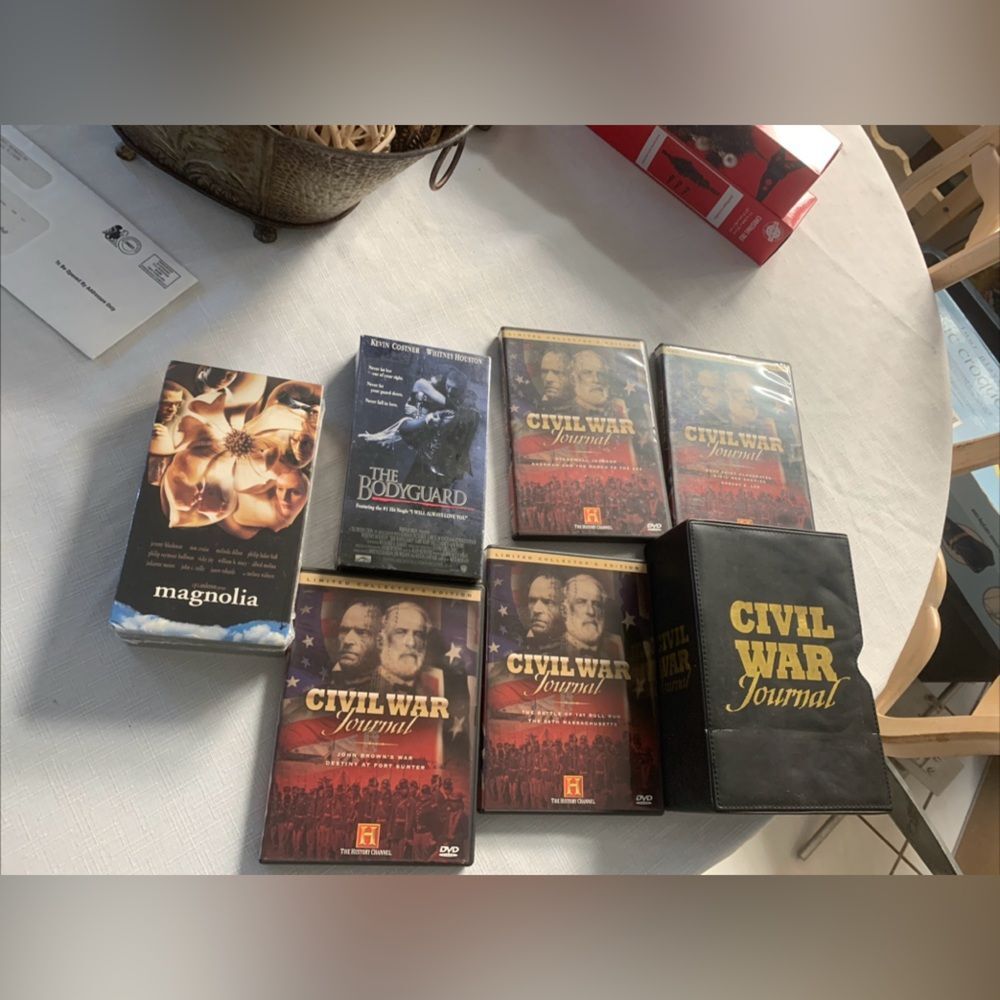 Bundle VHS Movies Body Guard Magnolia & Civil War DVD Set